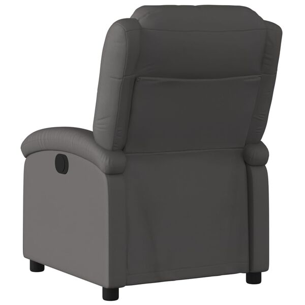vidaXL Fauteuil inclinable gris cuir véritable