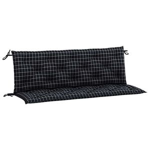 vidaXL Coussins de banc de jardin lot de 2 carreaux noir 150x50x7 cm