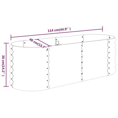 vidaXL Lit surélevé de jardin Acier enduit de poudre 114x40x36 cm gris