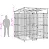 vidaXL Chenil d'ext&eacute;rieur avec toit pour chiens Acier 3,69 m&sup2;