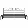 vidaXL Cadre de lit m&eacute;tal sans matelas avec t&ecirc;te de lit noir 183x213cm
