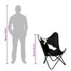 vidaXL Chaise papillon noir et blanc cuir de vache
