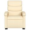 vidaXL Fauteuil inclinable de massage cr&egrave;me tissu
