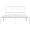 vidaXL Cadre de lit métal sans matelas et tête de lit blanc 135x190 cm