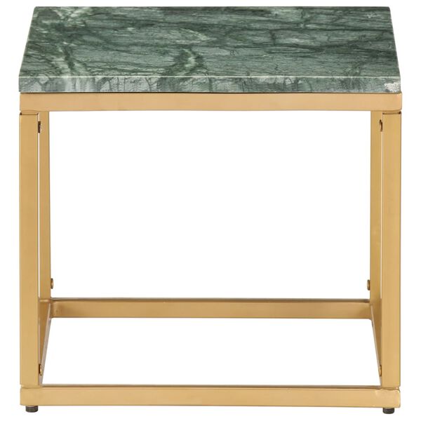 vidaXL Table basse Vert 40x40x35 cm Pierre véritable et texture marbre