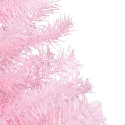 vidaXL Arbre de Noël artificiel pré-éclairé et boules rose 150 cm PVC