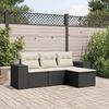 vidaXL Salon de jardin 4 pcs avec coussins noir r&eacute;sine tress&eacute;e
