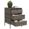 vidaXL Armoire de rangement de jardin et 3 tiroirs gris r&eacute;sine tress&eacute;e