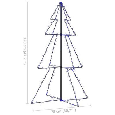 vidaXL Arbre de Noël cône 160 LED d'intérieur/d'extérieur 78x120 cm