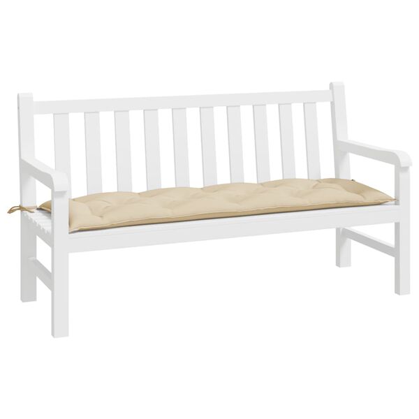 vidaXL Coussin de banc de jardin beige 150x50x7 cm tissu oxford