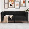 vidaXL Canap&eacute; Chesterfield 2 places noir tissu