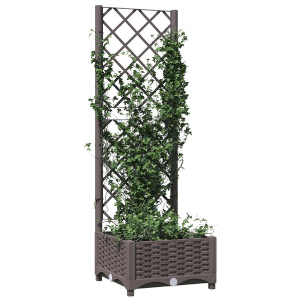 vidaXL Jardini&egrave;re avec treillis Marron 40x40x121,5 cm PP