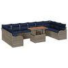 vidaXL Ensemble de canap&eacute; de jardin 11 pcs gris et bleu marine