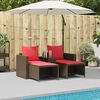 vidaXL Salon de jardin 5 pcs avec coussins empilable marron polyrotin