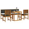 vidaXL Ensemble bistro de jardin 5 pcs Marron Bois d'Acacia Massif