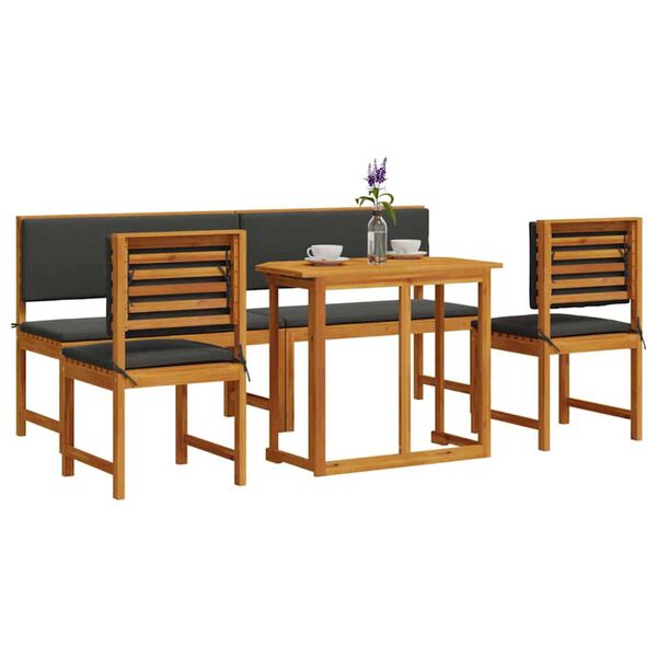 vidaXL Ensemble bistro de jardin 5 pcs Marron Bois d'Acacia Massif