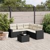 vidaXL Salon de jardin 6 pcs avec coussins noir r&eacute;sine tress&eacute;e