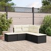 vidaXL Salon de jardin 5 pcs avec coussins noir r&eacute;sine tress&eacute;e
