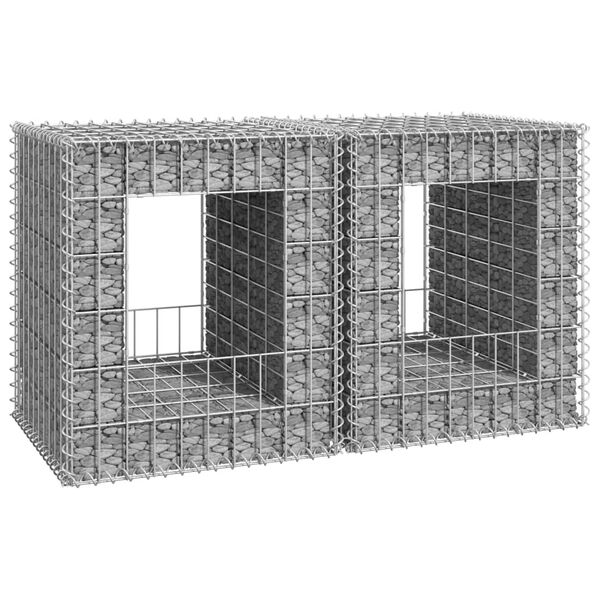 vidaXL Poteaux &agrave; panier de gabion 2 pcs 50x50x60 cm Fer
