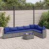 vidaXL Salon de jardin 8 pcs avec coussins gris r&eacute;sine tress&eacute;e