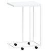 vidaXL Table d'appoint avec roues Blanc 40x30x63,5cm Bois d'ingénierie