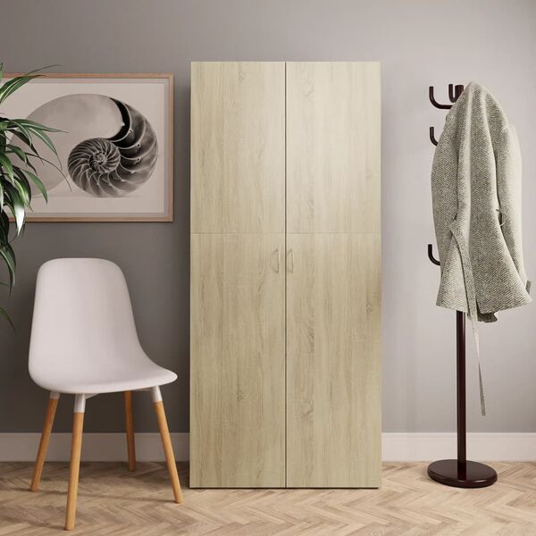 vidaXL Armoire &agrave; chaussures Ch&ecirc;ne sonoma 80x35,5x180cm Bois ing&eacute;nierie