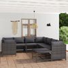 vidaXL Salon de jardin 9 pcs avec coussins R&eacute;sine tress&eacute;e Gris