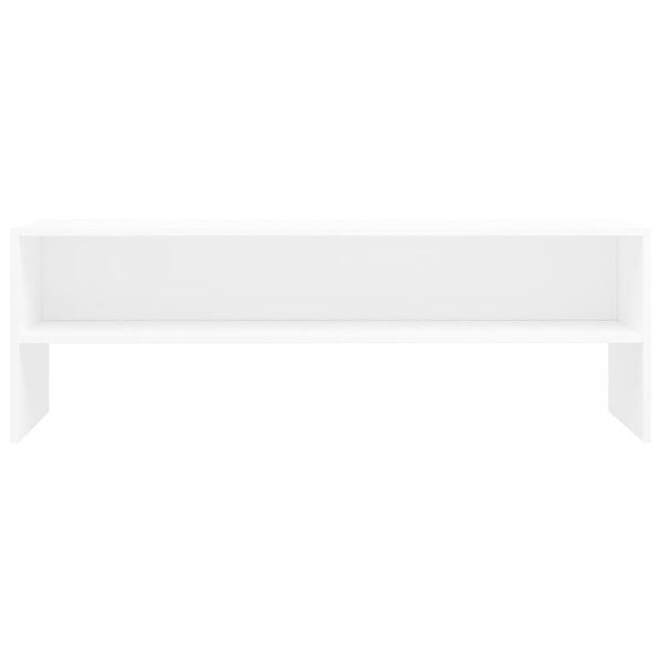 vidaXL Meuble TV Blanc 120x40x40 cm Bois d'ing&eacute;nierie