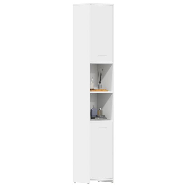 vidaXL Armoire de salle de bain Blanc 30x30x183,5 cm Bois d'ing&eacute;nierie
