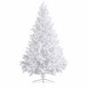 vidaXL Demi-arbre de No&euml;l artificiel pr&eacute;-&eacute;clair&eacute; et boules blanc 180cm