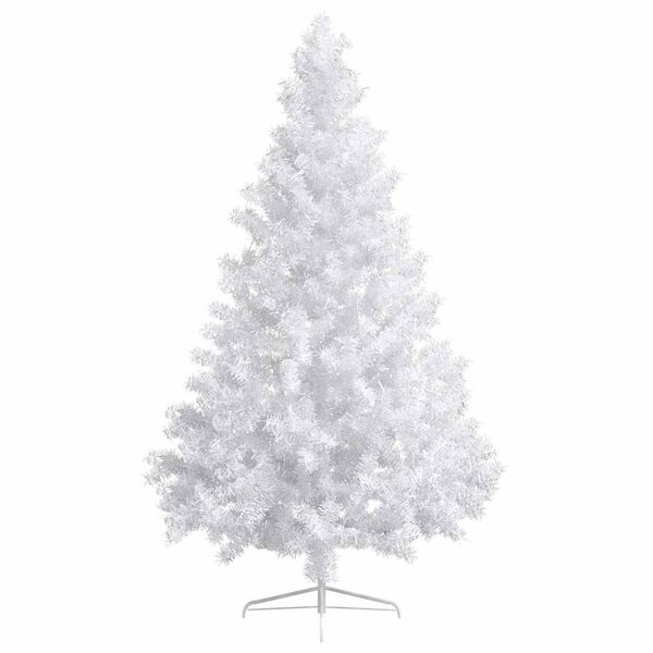 vidaXL Demi-arbre de No&euml;l artificiel pr&eacute;-&eacute;clair&eacute; et boules blanc 180cm
