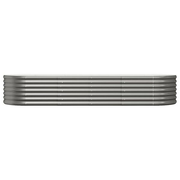 vidaXL Lit sur&eacute;lev&eacute; de jardin Acier galvanis&eacute; 224x80x36 cm gris