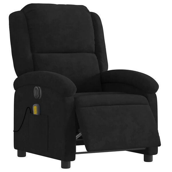 vidaXL Fauteuil inclinable de massage &eacute;lectrique noir velours
