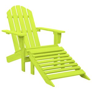 vidaXL Chaise de jardin Adirondack avec pouf bois de sapin solide vert