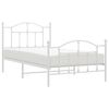 vidaXL Cadre de lit m&eacute;tal sans matelas et pied de lit blanc 100x190 cm