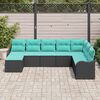vidaXL Ensemble de canap&eacute; de jardin 8 pcs Noir Poly rotin