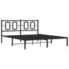 vidaXL Cadre de lit m&eacute;tal sans matelas avec t&ecirc;te de lit noir 150x200cm