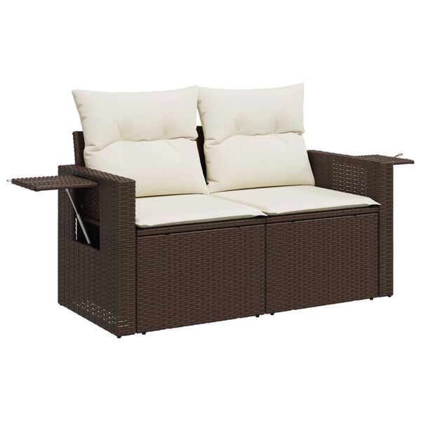 vidaXL Salon de jardin avec coussins 9 pcs marron r&eacute;sine tress&eacute;e