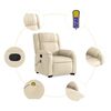 vidaXL Fauteuil inclinable de massage crème tissu