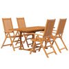 vidaXL Ensemble &agrave; manger de jardin 5 pcs Bois d'acacia massif 120-170 cm