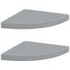 vidaXL &Eacute;tag&egrave;res d'angle flottantes 2 pcs gris 35x35x3,8 cm MDF