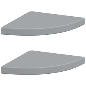 vidaXL &Eacute;tag&egrave;res d'angle flottantes 2 pcs gris 35x35x3,8 cm MDF