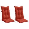 vidaXL Coussins de chaise &agrave; dossier haut lot de 2 rouge m&eacute;lang&eacute; tissu