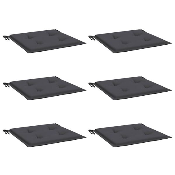 vidaXL Coussins de chaise de jardin lot de 6 anthracite 50x50x4 cm