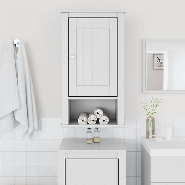 vidaXL Armoire murale de salle de bain BERG blanc bois de pin massif
