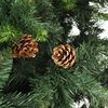 vidaXL Arbre de No&euml;l artificiel pr&eacute;-&eacute;clair&eacute; pommes de pin vert 210 cm