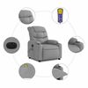 vidaXL Fauteuil inclinable de massage &eacute;lectrique gris clair tissu