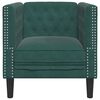 vidaXL Fauteuil Chesterfield vert foncé velours