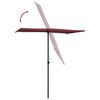 vidaXL Parasol de jardin et mât en aluminium 180x110 cm rouge bordeaux