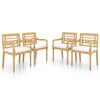 vidaXL Chaises Batavia lot de 4 avec coussins Bois de teck solide